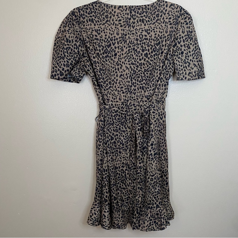 Shein Leopard Animal Print Ruffle Wrap Dress - Picture 5 of 7